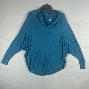 ana A New Approach Women's Medium‎ M Teal Cowl Neck Dolman Sleeve Tunic Top